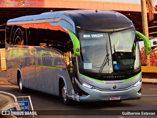Viação Garcia 82008 na cidade de Londrina, Paraná, Brasil, por Guilherme Estevan. Número da foto: #10846618.