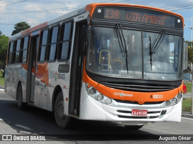 Viação Mirante A02003 na cidade de Nova Iguaçu, Rio de Janeiro, Brasil, por Augusto César. ID da foto: 10846269.