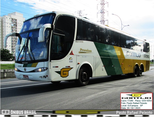 Empresa Gontijo de Transportes 17280 na cidade de São José dos Campos, São Paulo, Brasil, por Paulo Rafael Peixoto. ID da foto: 10848219.