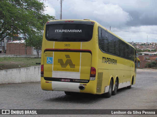 Viação Itapemirim 5805 na cidade de Caruaru, Pernambuco, Brasil, por Lenilson da Silva Pessoa. ID da foto: 10851267.