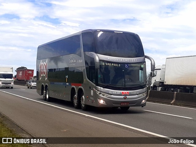 Auto Viação 1001 RJ 108.649 na cidade de Canas, São Paulo, Brasil, por João Felipe. ID da foto: 10852072.