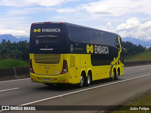 Viação Garcia 0010 na cidade de Canas, São Paulo, Brasil, por João Felipe. Número da foto: #10852051.