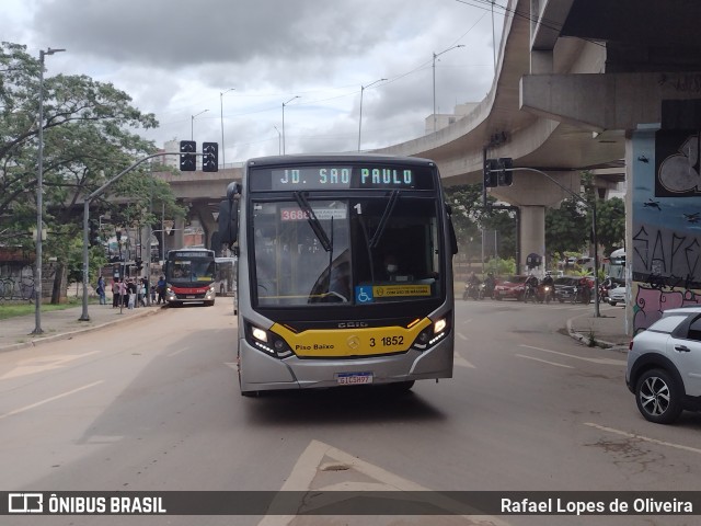 Viação Metrópole Paulista - Zona Leste 3 1852 na cidade de São Paulo, São Paulo, Brasil, por Rafael Lopes de Oliveira. Número da foto: #10853411.