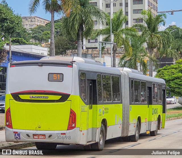 SM Transportes 10698 na cidade de Belo Horizonte, Minas Gerais, Brasil, por Juliano Felipe. ID da foto: 10852781.