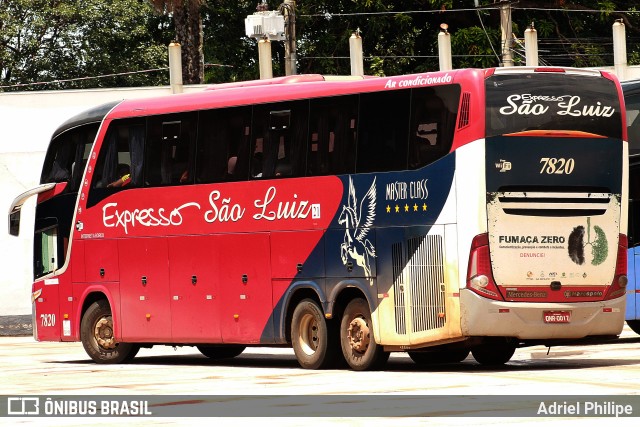 Expresso São Luiz 7820 na cidade de Goiânia, Goiás, Brasil, por Adriel Philipe. ID da foto: 10857309.