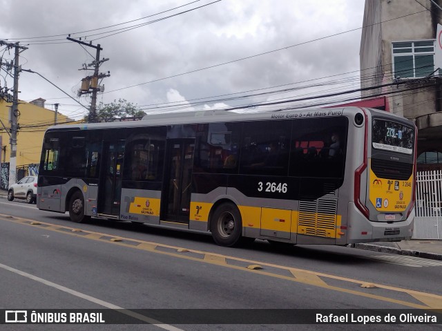 Viação Metrópole Paulista - Zona Leste 3 2646 na cidade de São Paulo, São Paulo, Brasil, por Rafael Lopes de Oliveira. Número da foto: #10855941.