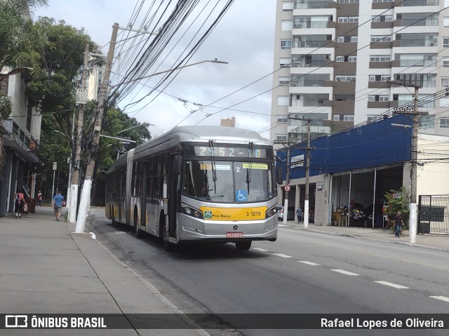 Viação Metrópole Paulista - Zona Leste 3 1278 na cidade de São Paulo, São Paulo, Brasil, por Rafael Lopes de Oliveira. ID da foto: 10914702.