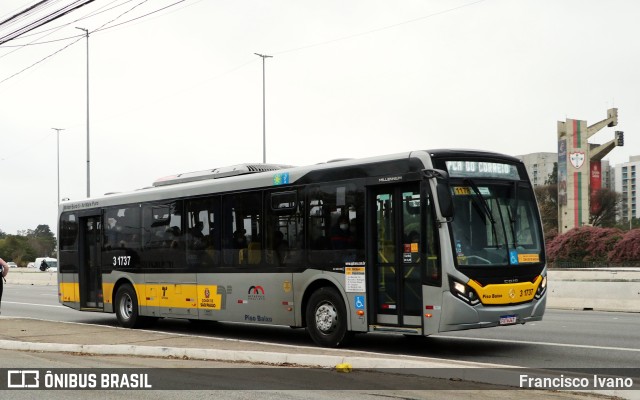 Viação Metrópole Paulista - Zona Leste 3 1737 na cidade de São Paulo, São Paulo, Brasil, por Francisco Ivano. ID da foto: 10913528.