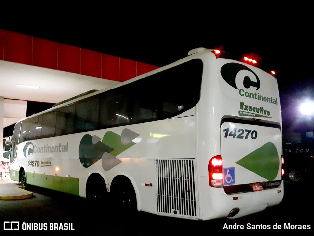 Viação Continental de Transportes 14270 na cidade de Uberlândia, Minas Gerais, Brasil, por Andre Santos de Moraes. Número da foto: #10914424.