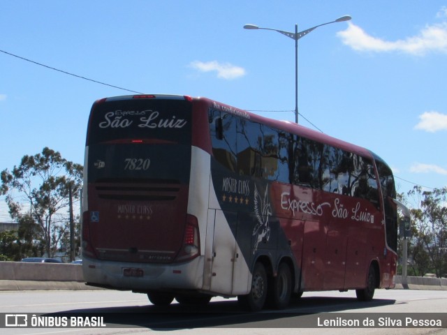 Expresso São Luiz 7820 na cidade de Caruaru, Pernambuco, Brasil, por Lenilson da Silva Pessoa. ID da foto: 10914530.