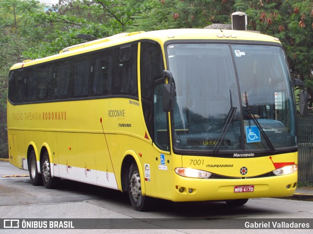 Viação Itapemirim 7001 na cidade de São Paulo, São Paulo, Brasil, por Gabriel Valladares. ID da foto: 10945926.