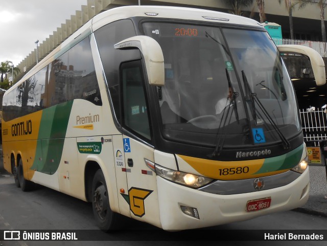 Empresa Gontijo de Transportes 18580 na cidade de Belo Horizonte, Minas Gerais, Brasil, por Hariel Bernades. ID da foto: 10944664.