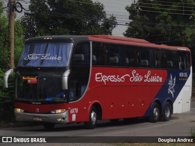 Expresso São Luiz 6870 na cidade de Cuiabá, Mato Grosso, Brasil, por Douglas Andrez. ID da foto: 10945827.