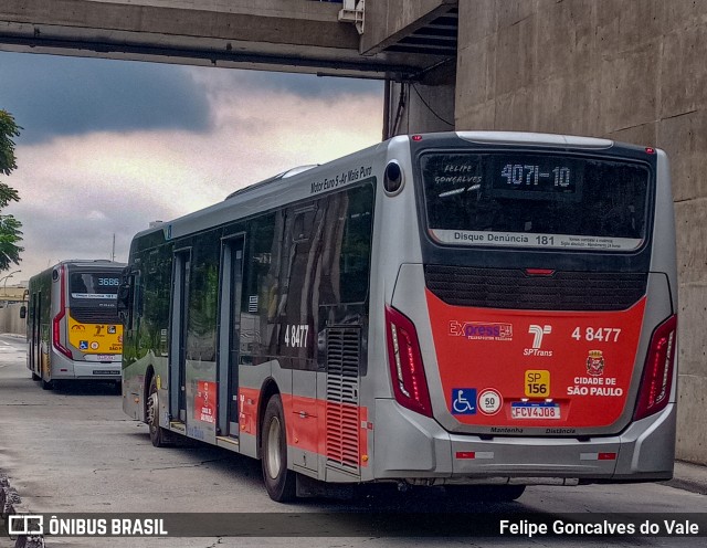 Express Transportes Urbanos Ltda 4 8477 na cidade de São Paulo, São Paulo, Brasil, por Felipe Goncalves do Vale. ID da foto: 10945815.