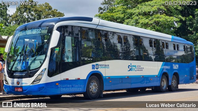 Canasvieiras Transportes 11609 na cidade de Florianópolis, Santa Catarina, Brasil, por Lucas Weber Calizario. Número da foto: #10944997.