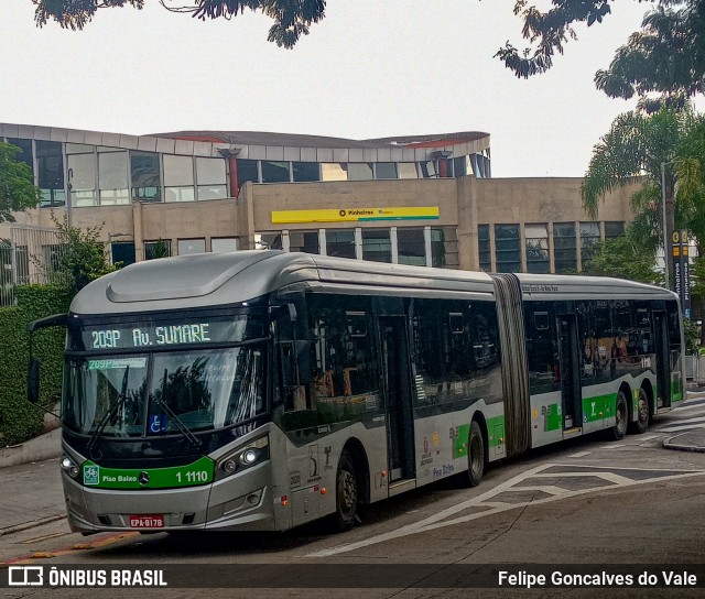 Viação Santa Brígida 1 1110 na cidade de São Paulo, São Paulo, Brasil, por Felipe Goncalves do Vale. ID da foto: 10945791.