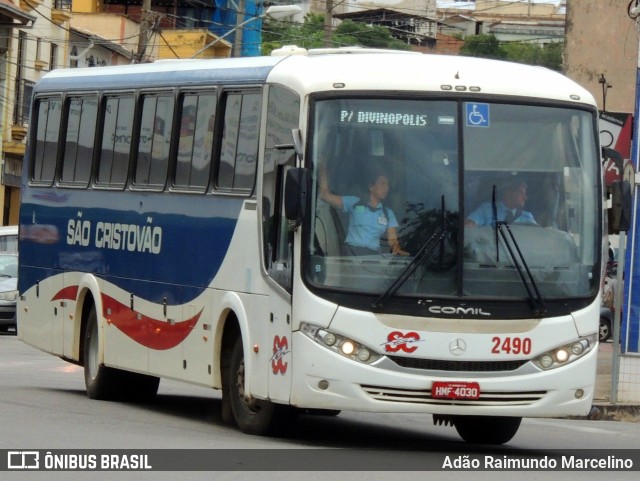 Viação São Cristóvão 2490 na cidade de São João del Rei, Minas Gerais, Brasil, por Adão Raimundo Marcelino. ID da foto: 10948479.