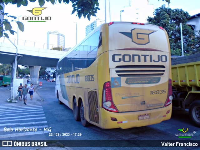 Empresa Gontijo de Transportes 18835 na cidade de Belo Horizonte, Minas Gerais, Brasil, por Valter Francisco. ID da foto: 10946699.