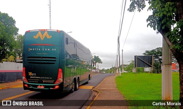 Viação Motta 18011 na cidade de Presidente Venceslau, São Paulo, Brasil, por Carlos Morais. ID da foto: 10946675.