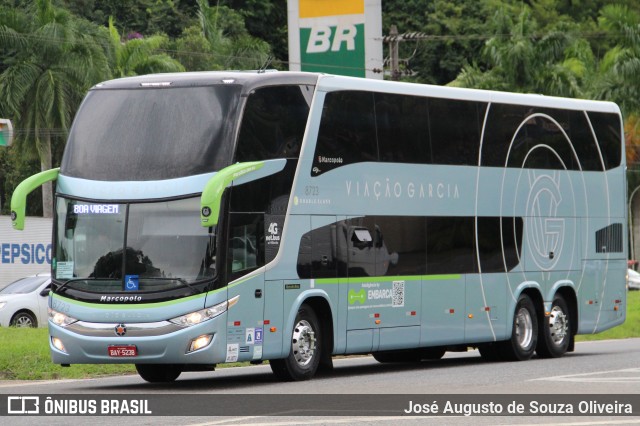 Viação Garcia 8723 na cidade de Barra do Piraí, Rio de Janeiro, Brasil, por José Augusto de Souza Oliveira. ID da foto: 10953994.