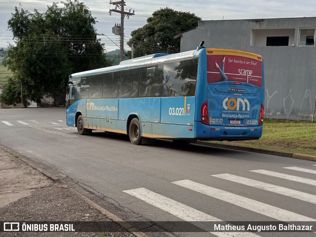 JTP Transportes - COM Bragança Paulista 03.021 na cidade de Bragança Paulista, São Paulo, Brasil, por Matheus Augusto Balthazar. ID da foto: 10955192.