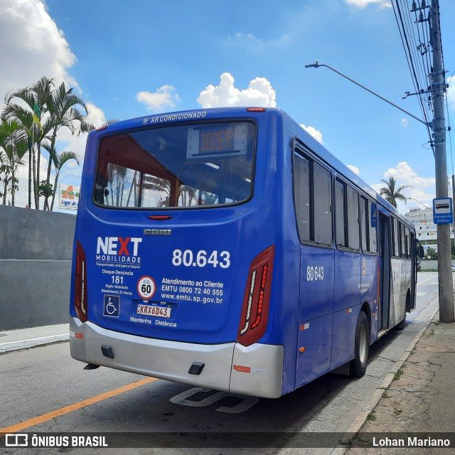 Next Mobilidade - ABC Sistema de Transporte 80.643 na cidade de São Caetano do Sul, São Paulo, Brasil, por Lohan Mariano. ID da foto: 10954264.