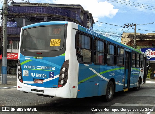 Viação Ponte Coberta RJ 190.104 na cidade de Mesquita, Rio de Janeiro, Brasil, por Carlos Henrique Gonçalves da Silva. ID da foto: 10956108.