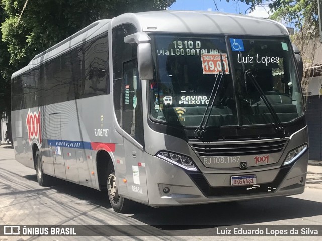 Auto Viação 1001 RJ 108.1187 na cidade de Niterói, Rio de Janeiro, Brasil, por Luiz Eduardo Lopes da Silva. ID da foto: 10959796.