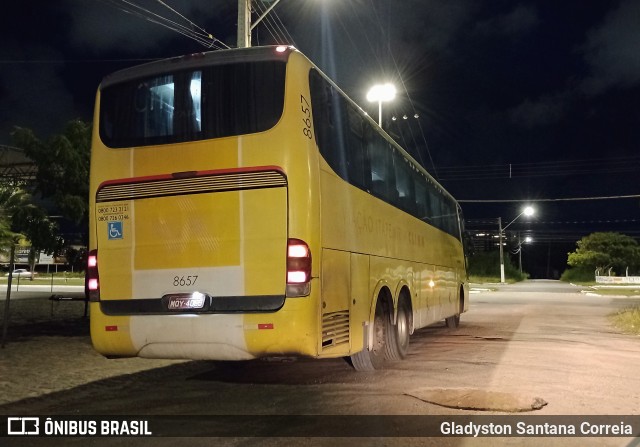 Viação Itapemirim 8657 na cidade de Aracaju, Sergipe, Brasil, por Gladyston Santana Correia. Número da foto: #10960161.