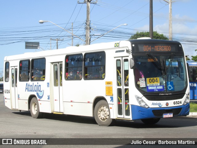 Viação Atalaia Transportes 6524 na cidade de Aracaju, Sergipe, Brasil, por Julio Cesar  Barbosa Martins. Número da foto: #10960365.