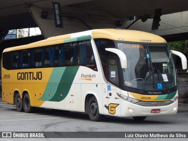 Empresa Gontijo de Transportes 21595 na cidade de Belo Horizonte, Minas Gerais, Brasil, por Luiz Otavio Matheus da Silva. ID da foto: 10961309.