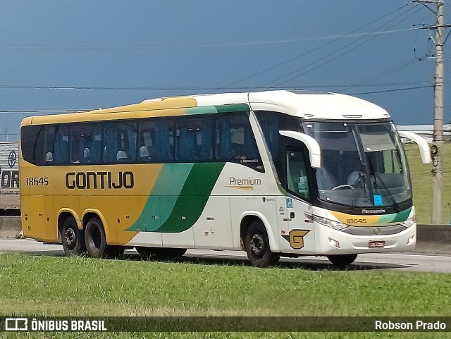 Empresa Gontijo de Transportes 18645 na cidade de São José dos Campos, São Paulo, Brasil, por Robson Prado. ID da foto: 10962185.