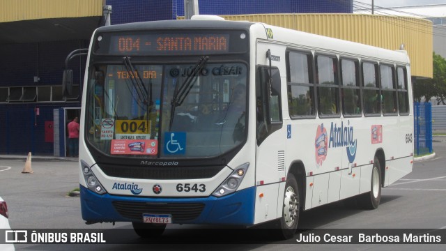 Viação Atalaia Transportes 6543 na cidade de Aracaju, Sergipe, Brasil, por Julio Cesar  Barbosa Martins. Número da foto: #10960364.