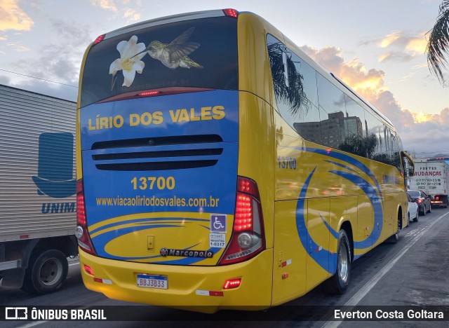 Viação Lírio dos Vales 13700 na cidade de Cariacica, Espírito Santo, Brasil, por Everton Costa Goltara. Número da foto: #10962634.