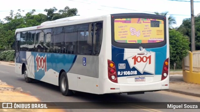 Auto Viação 1001 RJ 108.018 na cidade de Saquarema, Rio de Janeiro, Brasil, por Miguel Souza. Número da foto: #10964575.