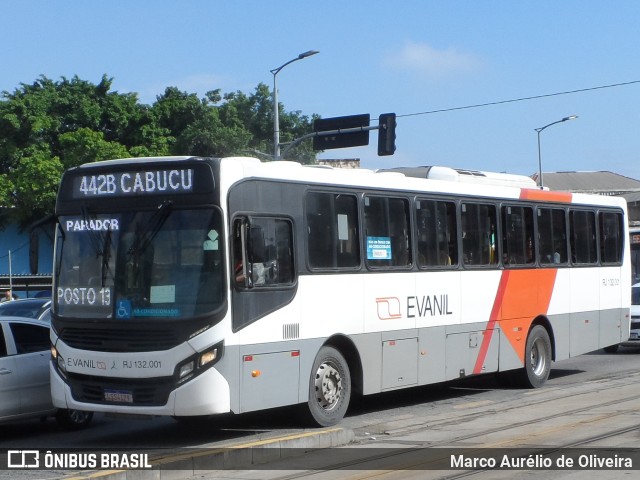 Evanil Transportes e Turismo RJ 132.001 na cidade de Rio de Janeiro, Rio de Janeiro, Brasil, por Marco Aurélio de Oliveira. ID da foto: 10965100.