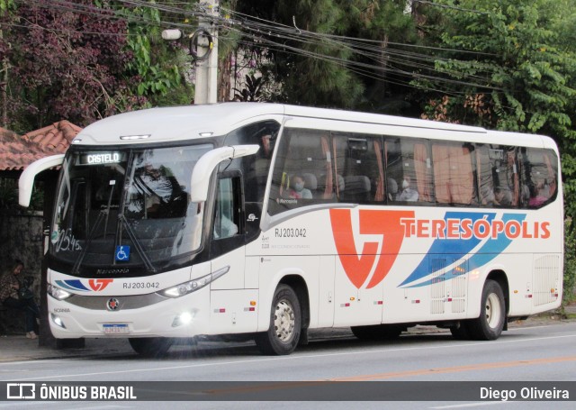 Viação Teresópolis RJ 203.042 na cidade de Teresópolis, Rio de Janeiro, Brasil, por Diego Oliveira. ID da foto: 10968266.