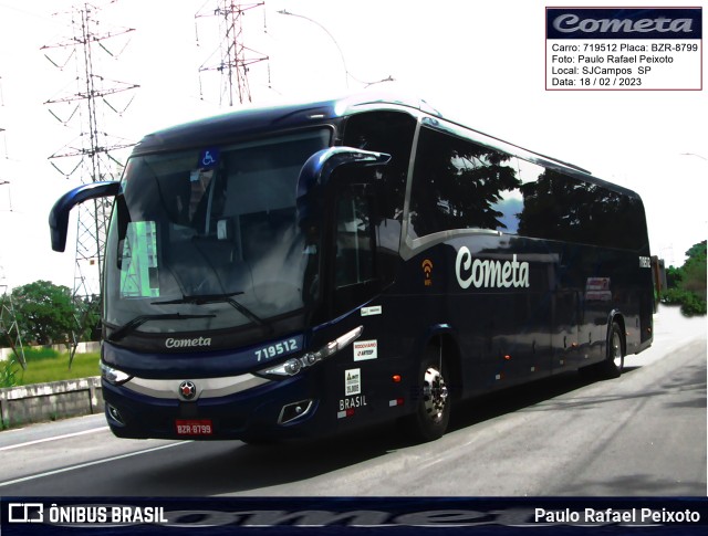 Viação Cometa 719512 na cidade de São José dos Campos, São Paulo, Brasil, por Paulo Rafael Peixoto. ID da foto: 10916189.