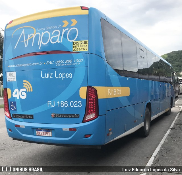 Viação Nossa Senhora do Amparo RJ 186.023 na cidade de Niterói, Rio de Janeiro, Brasil, por Luiz Eduardo Lopes da Silva. ID da foto: 10917930.