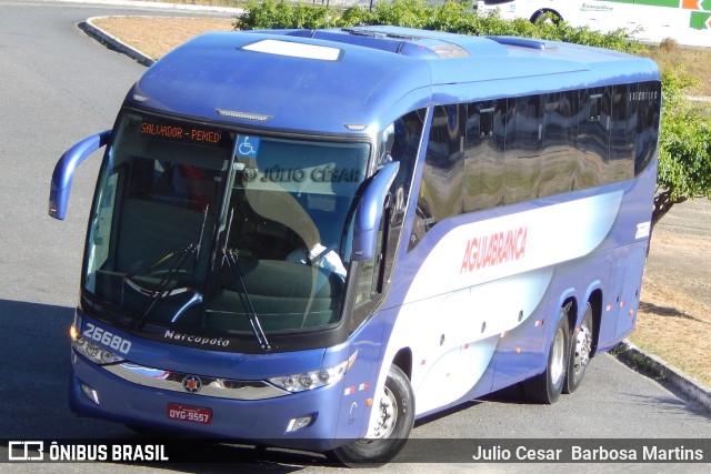 Viação Águia Branca 26680 na cidade de Aracaju, Sergipe, Brasil, por Julio Cesar  Barbosa Martins. Número da foto: #10916067.