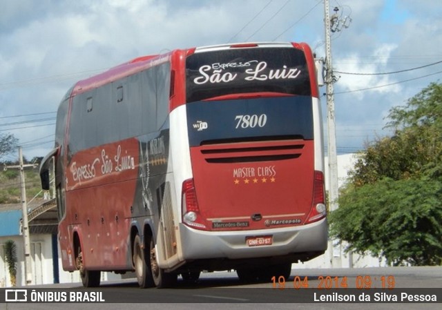 Expresso São Luiz 7800 na cidade de Caruaru, Pernambuco, Brasil, por Lenilson da Silva Pessoa. Número da foto: #10968929.