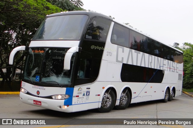 Auto Viação Catarinense 2701 na cidade de São Paulo, São Paulo, Brasil, por Paulo Henrique Pereira Borges. ID da foto: 10971838.