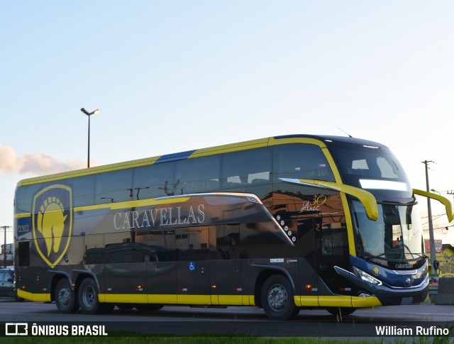 Caravellas Transportes e Turismo 2302 na cidade de Fazenda Rio Grande, Paraná, Brasil, por William Rufino. ID da foto: 10971082.