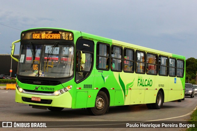 Viação Falcão RJ 179.023 na cidade de Resende, Rio de Janeiro, Brasil, por Paulo Henrique Pereira Borges. ID da foto: 10971794.