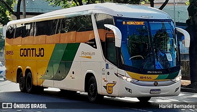 Empresa Gontijo de Transportes 18455 na cidade de Belo Horizonte, Minas Gerais, Brasil, por Hariel Bernades. ID da foto: 10971741.