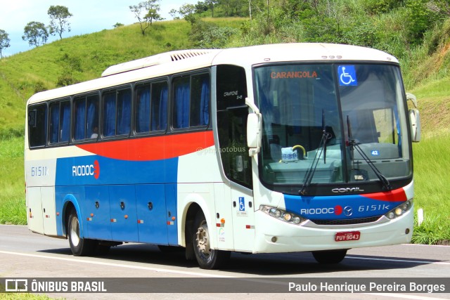 Viação Riodoce 61511 na cidade de Três Rios, Rio de Janeiro, Brasil, por Paulo Henrique Pereira Borges. ID da foto: 10971774.