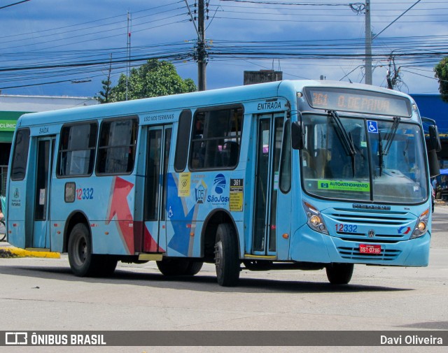 Auto Viação São José 12332 na cidade de Fortaleza, Ceará, Brasil, por Davi Oliveira. Número da foto: #10971934.