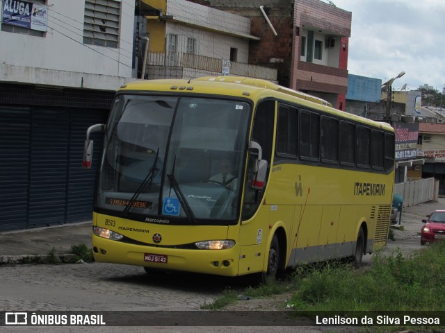 Viação Itapemirim 8513 na cidade de Caruaru, Pernambuco, Brasil, por Lenilson da Silva Pessoa. ID da foto: 10972763.