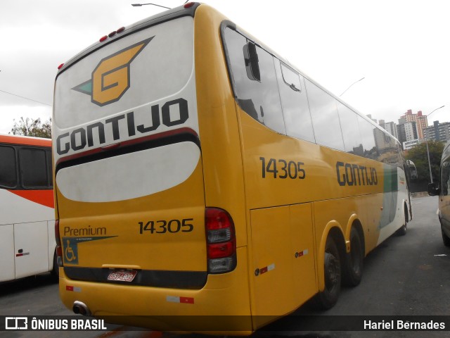 Empresa Gontijo de Transportes 14305 na cidade de Belo Horizonte, Minas Gerais, Brasil, por Hariel Bernades. ID da foto: 10973236.