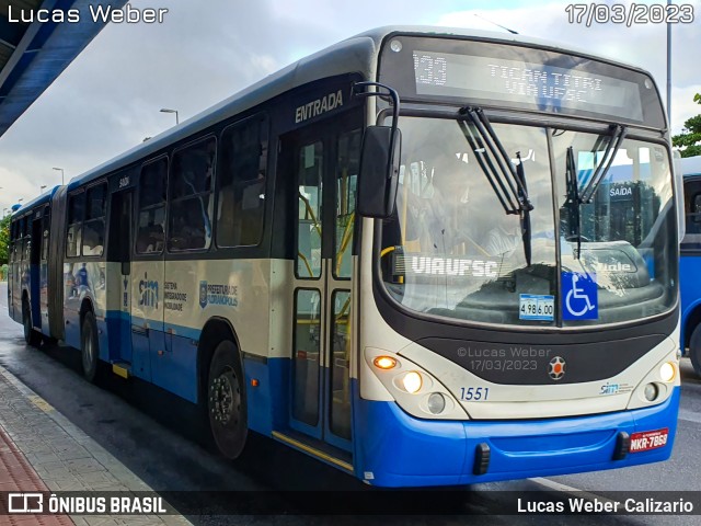 Canasvieiras Transportes 1551 na cidade de Florianópolis, Santa Catarina, Brasil, por Lucas Weber Calizario. ID da foto: 10973988.